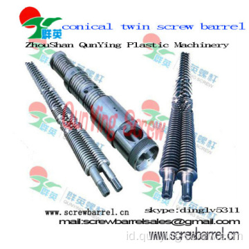 38 Crmoal Nitriding kerucut Twin Screw dan barel/twin kerucut sekrup dan silinder untuk Pp Pvc Abs ekstruder sekrup barel